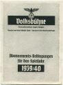 Volksbühne - Abonnements-Bedingungen für das Spieljahr 1939/40 - 12 Seiten mit 6 Abbildungen u. a. Generalintendant Eugen Klöpfer