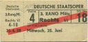 Berlin - Deutsche Staatsoper - Eintrittskarte 1958