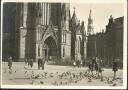 Postkarte - Hamburg - Tauben vor der Nikolai-Kirche