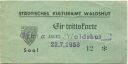 Städtisches Kulturamt Waldshut - Eintrittskarte