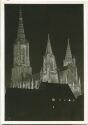 Ulm - Münsterbeleuchtung - Foto-Ansichtskarte
