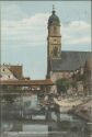 Postkarte - Amberg - Pfarrkirche und Schiffbrücke