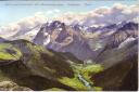 Ansichtskarte - Italien - Südtirol - Dolomiten - Fassa und Contrintal mit Marmolatagruppe