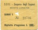 S.E.V.I - Zooparco degli Euganei - Monte Lonzina - Biglietto