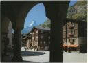 Zermatt - Dorfplatz bei der Kirche - Ansichtskarte