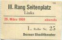Berner Stadttheater 29. März 1959 abends - Kinokarte
