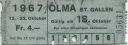 Olma St. Gallen 1967- Eintrittskarte