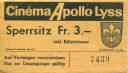 Cinema Apollo Lyss - Sperrsitz - Kinokarte