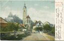 Postkarte - Laufenburg - Kirche mit Schlossberg