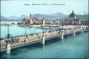 Luzern - Seebrücke - Bahnhof und Friedensmuseum - Postkarte