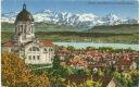 Postkarte - Zürich - Kreuzkirche und Glarner Alpen