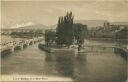 Postkarte - Genve - Ile Rousseau et le Mont-Blanc