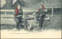 Postkarte - Champery - A la Fontaine ca. 1900