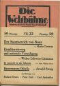 Die Weltbühne - Wochenschrift für Politik Kunst Wirtschaft - 28.Mai 1952 -begründet von Siegfried Jacobson