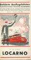 Geführte Ausflugsfahrten mit dem Roten Pfeil Schiff und Postauto von Locarno 1958 - Faltblatt mit 5 Abbildungen