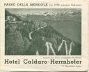 Passo della Mendola presso Bolzano 20er Jahre - Hotel Caldaro-Herrnhofer - Faltblatt