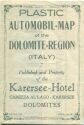 Plastic Automobil-Map of the Dolomite-Region Published of the Karersee-Hotel