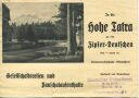 In die Hohe Tatra zu den Zipfer-Deutschen 1936 - Faltblatt