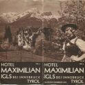 Igls 30er Jahre - Hotel Maximilian - Faltblatt