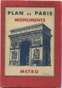 France 1951 - Plan de Paris - Monuments - Metro - Stadtplan