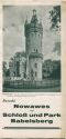 Nowawes mit Schloss und Park Babelsberg 30er Jahre - Faltblatt mit 10 Abbildungen
