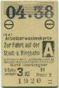 Berlin S-Bahn - Arbeiterwochenkarte 04. 1938 - Stadt- und Ringbahn