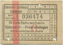 Schöneicher und Kalkberger Strassenbahn - Rückfahrschein - Rüdersdorf Friedrichshagen