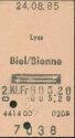 Historische Fahrkarte - SBB - Lyss - Biel
