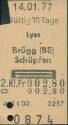 Historische Fahrkarte - SBB - Lyss - Brugg oder Schüpfen