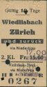Historische Fahrkarte - SBB - Wiedlisbach - Zürich