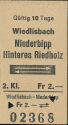 Historische Fahrkarte - SBB - Wiedlisbach Niederbipp