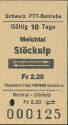 Historische Fahrkarte - Schweizerische PTT-Betriebe - Melchtal Stöckalp