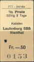 Historische Fahrkarte - Schweizerische PTT-Betriebe - Kaisten Laufenburg SBB Ittenthal