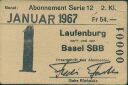 Historische Fahrkarte - SBB - Laufenburg - Basel