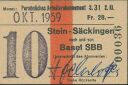 Historische Fahrkarte - SBB - Stein-Säckingen - Basel