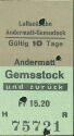 Alter Fahrschein - Schweizer Seilbahn - Andermatt Gemsstock
