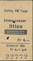 Alter Fahrschein - Schweizer Seilbahn - Unterwasser Iltios