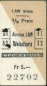 Alter Fahrschein - Schweizer Seilbahn - Arosa Weisshorn