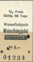 Alter Fahrschein - Schweizer Seilbahn - Weissfluhjoch Weissfluhgipfel
