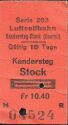 Alter Fahrschein - Schweizer Seilbahn - Kandersteg Stock