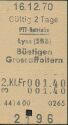 Historische Fahrkarte - Schweizerische PTT-Betriebe - Lyss (SBB) Büetigen Grossaffoltern