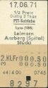 Historische Fahrkarte - Schweizerische PTT-Betriebe - Lyss SBB Leimern Aarberg (Spital) Stücki