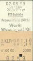 Historische Fahrkarte - Schweizerische PTT-Betriebe - Frauenfeld (SBB) Warth Weiningen (TG)