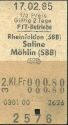 Historische Fahrkarte - Schweizerische PTT-Betriebe - Rheinfelden (SBB) Saline Möhlin (SBB)