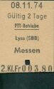 Historische Fahrkarte - Schweizerische PTT-Betriebe - Lyss (SBB) Messen
