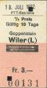 Historische Fahrkarte - Schweizerische PTT-Betriebe - Goppenstein Wiler (L)