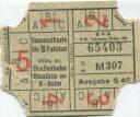 Sammelkarte für 5 Fahrten 1947 - auf Strassenbahn