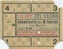 Sammelkarte für 5 Fahrten 1943 - auf Strassenbahn