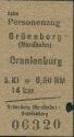Historische Fahrkarte - Grüneberg (Nordbahn) Oranienburg 1947