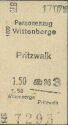 Historische Fahrkarte - Wittenberge Pritzwalk 1945